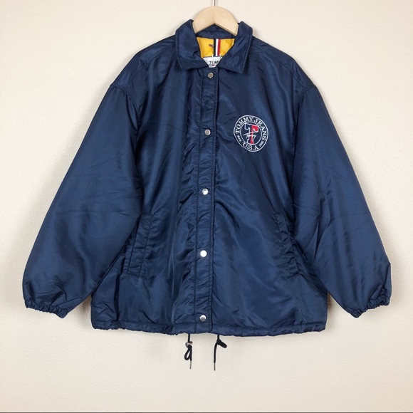 tommy jeans • blue padded coach jacket - Picture 4 of 8